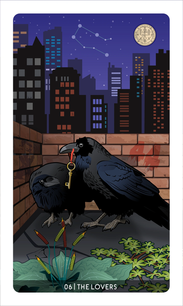 The Lovers Card, by Davezilla for the Feral Path Tarot deck. ©2026