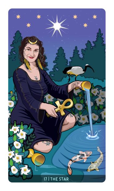 The Star Card featuring Laura Tempest-Zakroff, by Davezilla for the Feral Path Tarot deck. ©2026