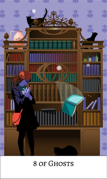 The 8 of Ghosts card by Davezilla. ©2024 Weiser Books. All rights reserved.