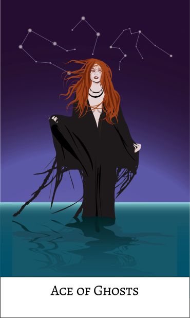 The Ace of Ghosts card by Davezilla. ©2024 Weiser Books. All rights reserved.