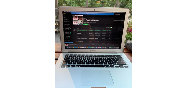 Laptop with Music Playlist