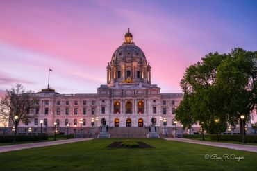 Minnesota State Capitol Saint Paul MN St. Paul Twin Cities Pink Sunset Long Exposure