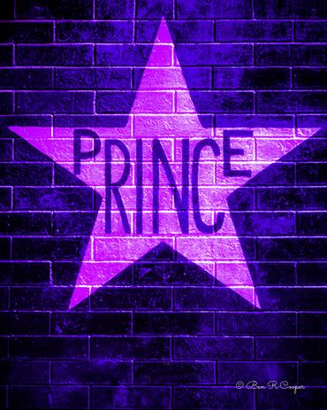 Prince star on first avenue purple, minneapolis, minnesota, mn twin cities purple rain brick wall