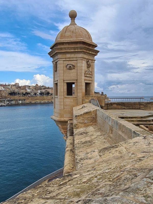 Gardjola, observation panoramic sightseeing point of Valletta .  Seen on private valletta & Harbour