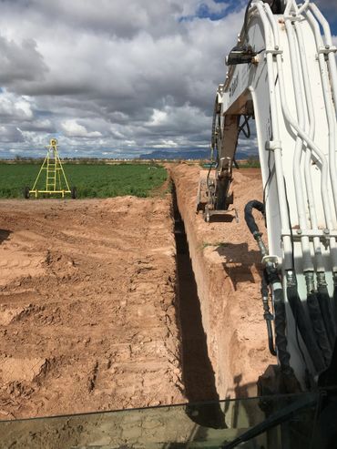 Ongoing construction in an open field