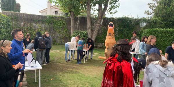 "Students participating in school-wide event"