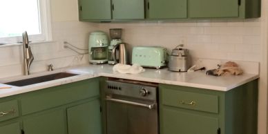 Kitchen cabinet repaint by JTM Renovations, Charlotte, NC