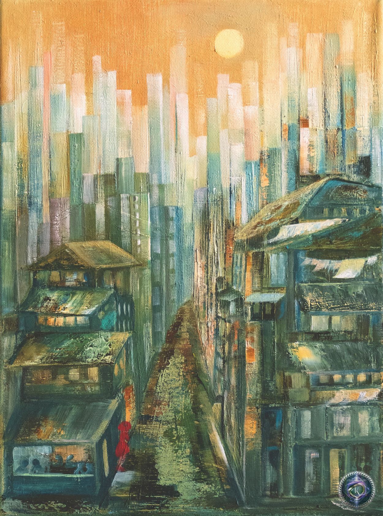 Vyara Kaneva-VK Contemporary ART: The Megalopolis, 2023. Oil on Canvas.
