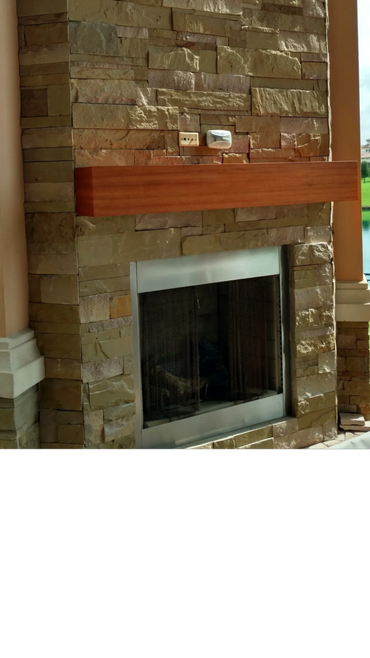 Mantel for outdoor kitchen area