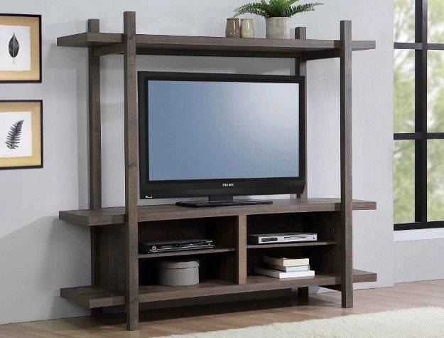 TACOMA ENTERTAINMENT CENTER
SIZE: 65" X 19" X 59"H 
TWO TONE BROWN