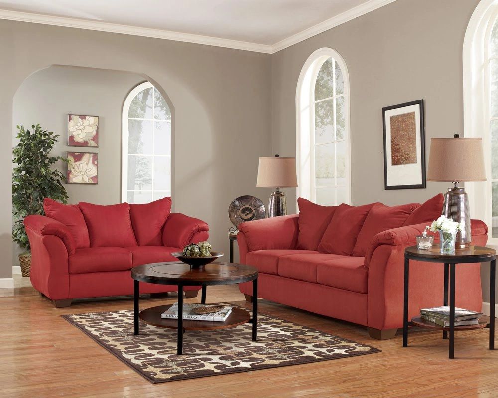 750 SOFA & LOVESEATS
COLOR: RED POLYESTER
Sofa:89" W x 38" D x 37" H
Loveseat:67" W x 38" D x 37" H