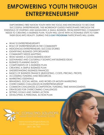 Empowering Youth Through Entrepreneurship - Indigenous First Nations Program Workshop