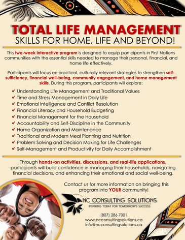 Total Home Management Life Management - Indigenous First Nations Program Workshop