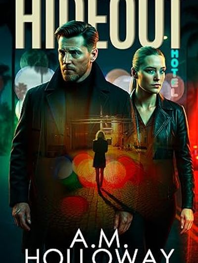 Cover of "Hideout," the second book in the FBI Tampa Mystery Series by A.M. Holloway.