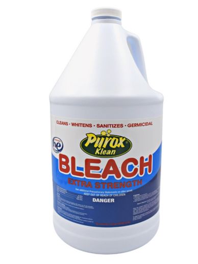PUROX, GERMICIDAL LIQUID BLEACH 6%, EXTRA STRENGTH, EPA ,1 GAL BOTTLE