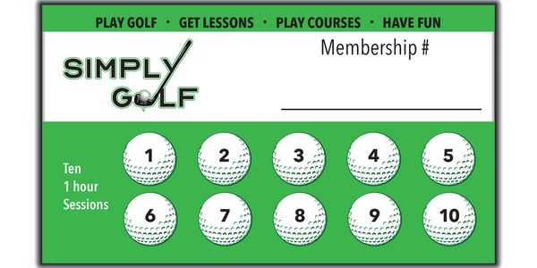 A membership card of the simply golf
