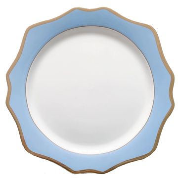 Baby blue and gold charger plate rental toronto. French theme charger plate