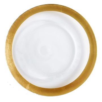 Thick gold rim clear charger plate rental toronto