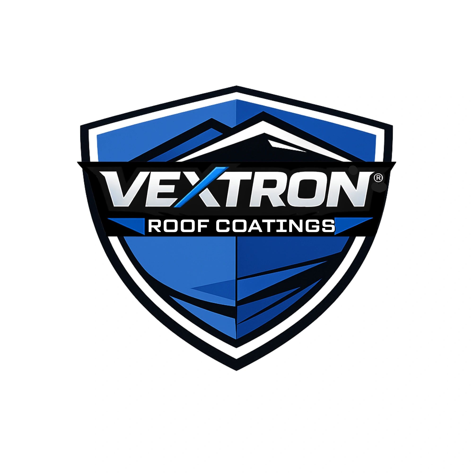 Logo of Vetrron Roof Coating featuring a stylized roof design and the brand name in bold letters.