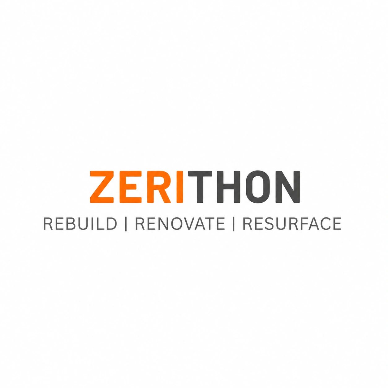 Zerithon logo emphasizing rebuilding, renovating, and resurfacing services.