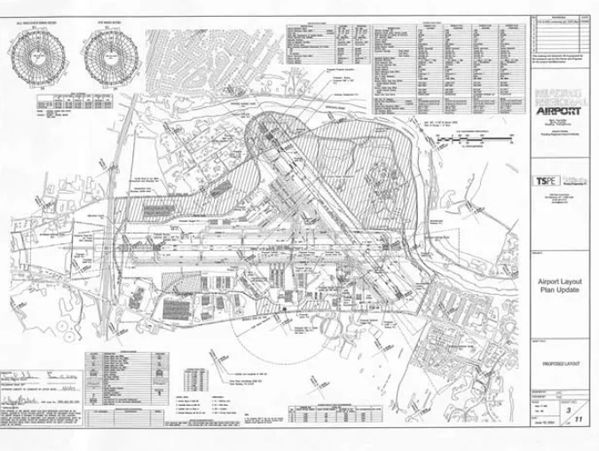 Pencil drawn map of the airport.
