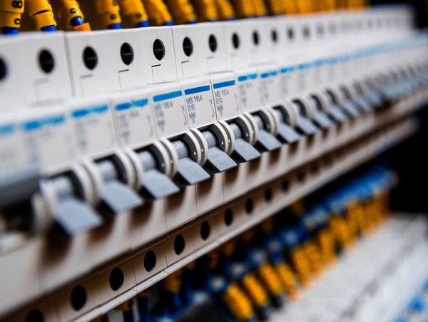 Electric panel with buttons.