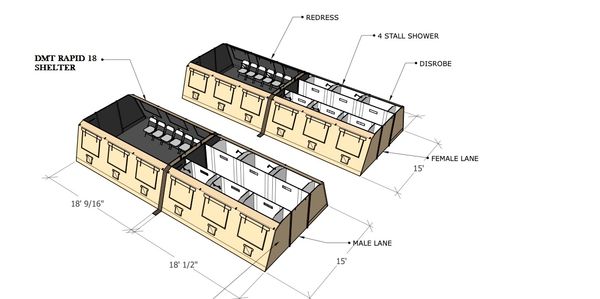 Handle all hygienic urgencies in Disaster Medical Technologies' Shower or Restroom Shelter Systems.