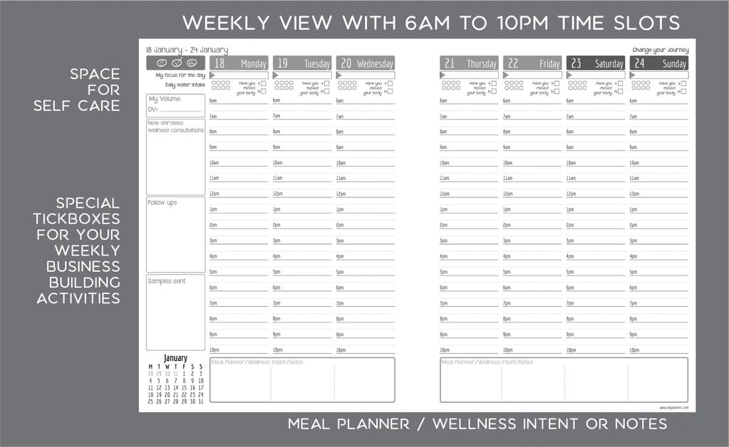 the weekly Antplanners for Wellness Advocates view