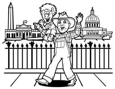 Rusty Pliers Washington D.C. Coloring Page.
