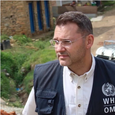 Landry while working with WHO after the Earthquake in Nepal