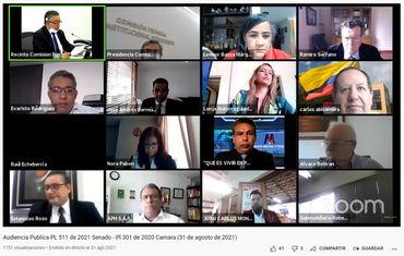 DEBATE SOBRE EL PROYECTO DE LEY QUE MODIFICA LA LEY 675 DE 2001
https://www.youtube.com/watch?v=B8C