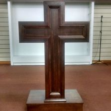 "The Cross" podium