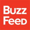 BuzzFeed logo with white text on a red background.