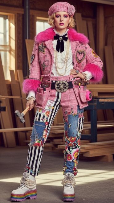 Betsy Johnson X Coco Chanel Workwear Carpenter