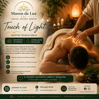 Terapia de masaje energético para bienestar y equilibrio.