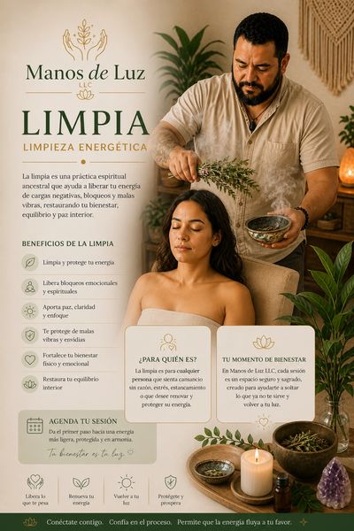 Promoción de limpieza energética para bienestar y equilibrio interior.