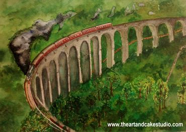 Glenfinnan viaduct in watercolours - Adult Art lessons