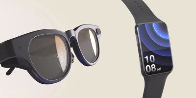 Smart glasses and a smartwatch side by side.