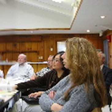 Eve Reynolds in context of community meeting, Santa Cruz, 2004.