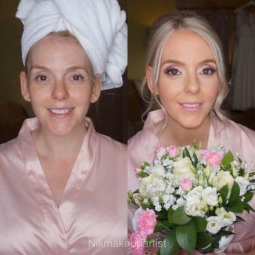 Bridesmaids makeup before and after