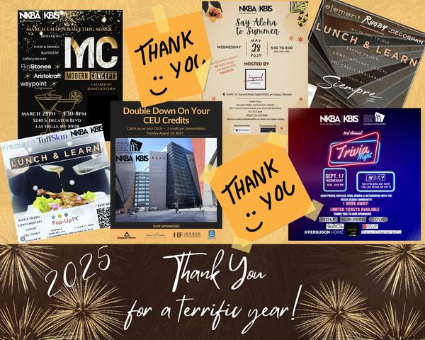 Collage of event flyers with 'Thank You' notes for a successful 2025 year.
