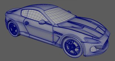 High poly 3d model of a car. Done in 3dsMax