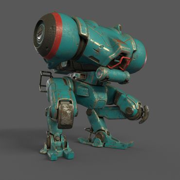 Robot walker with final 3d textures ready for animation. 