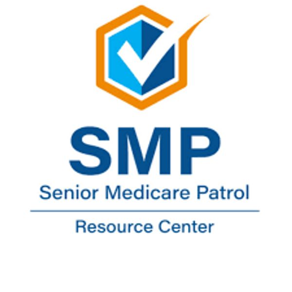 Logo of Senior Medicare Patrol Resource Center with a checkmark in a hexagon.