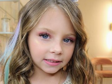 Children's makeup application for birthday 