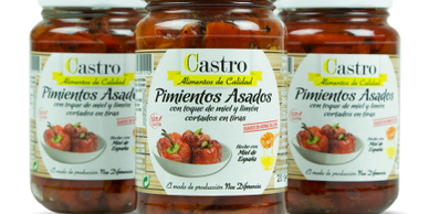 Pimientos Asados con un toque de miel y limón natural, Cero químicos. Un producto único en el mercado. Si te gusta el pimiento asado no encontrarás nada parecido.