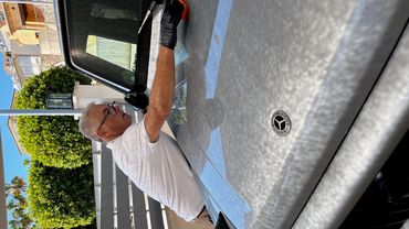 Ceramic coating application for a silver Mercedes G63 SUV Calvia, Mallorca.