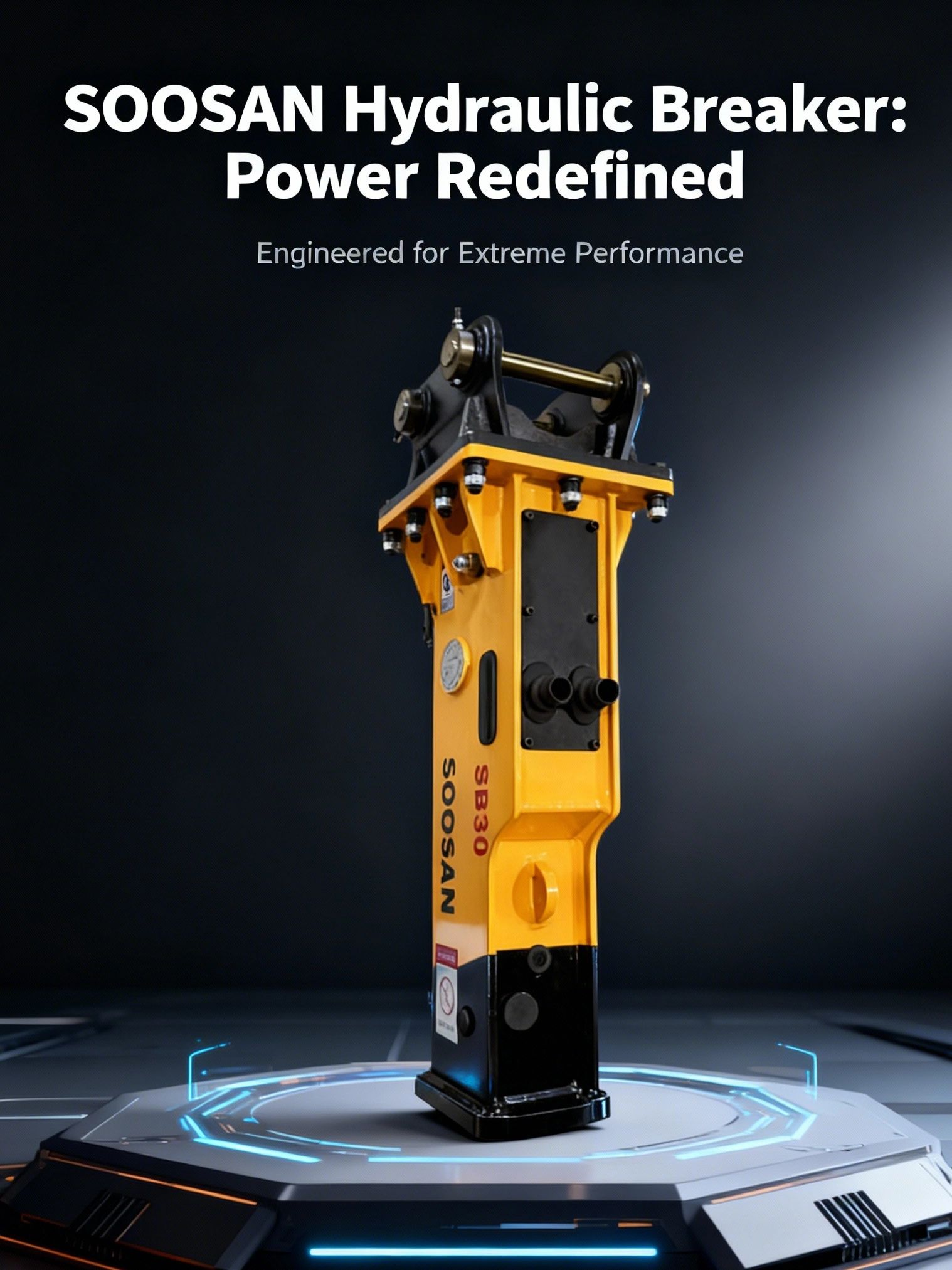 Soosan SB30 hydraulic breaker: Power Redefined, engineered for extreme performance.