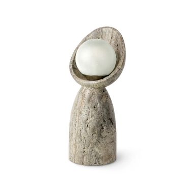 Grey  Travertine Stone Table Lamp