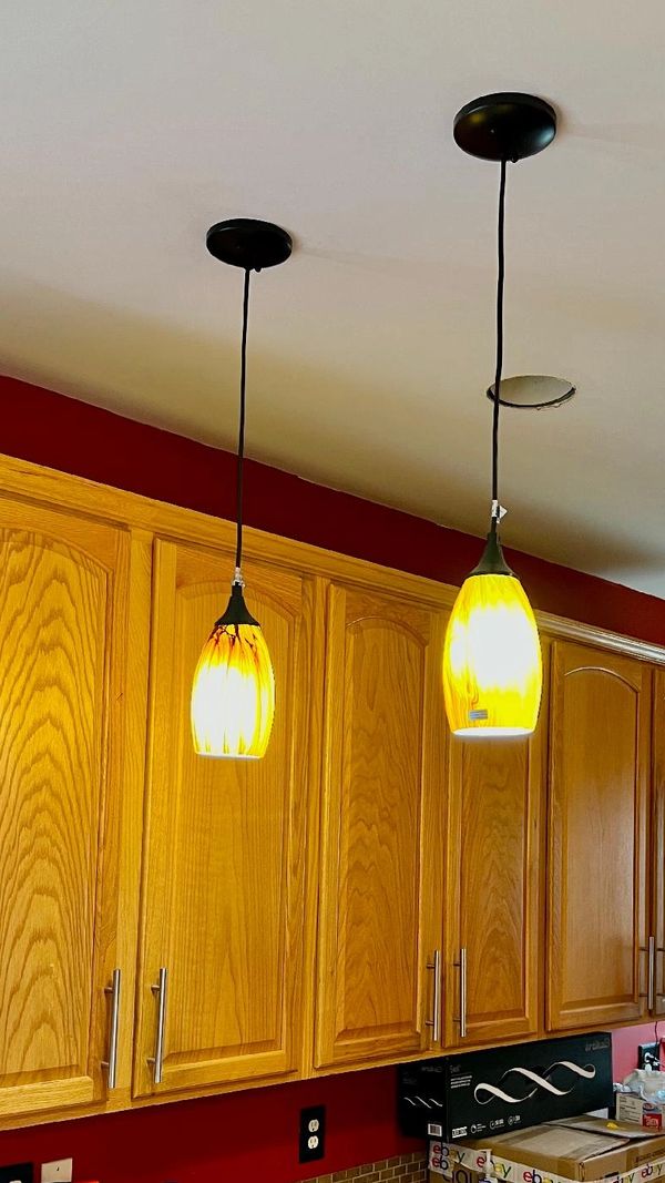 Pendant Lights installed in a kitchen.